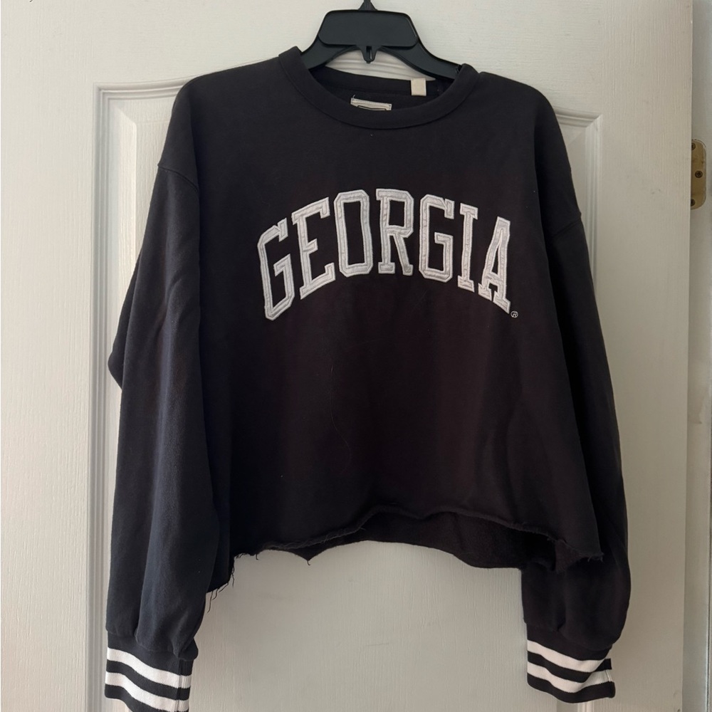 Black Georgia Cropped Sweatshirt